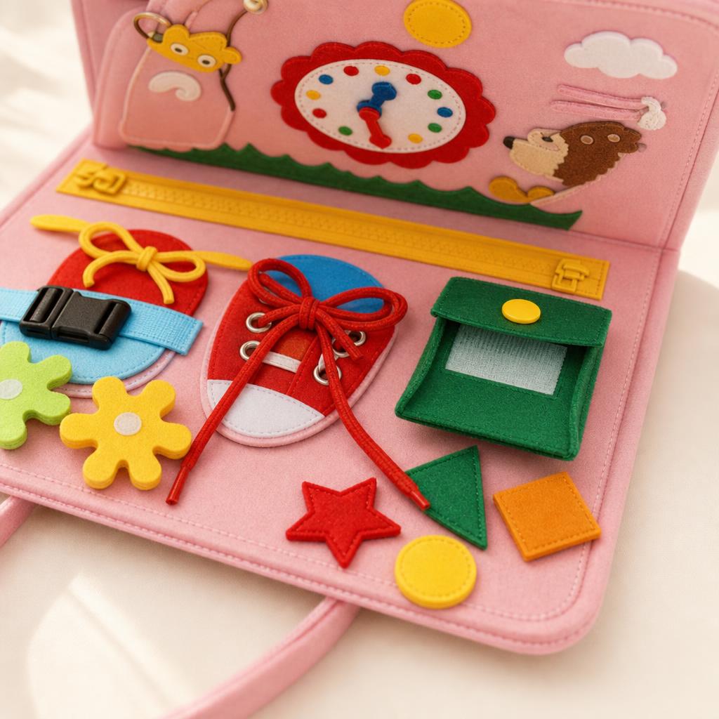 Bolsillo con piezas de velcro para guardar (rosa)